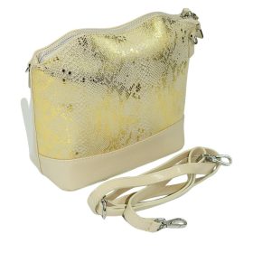 Rialto bézs-arany színű női bőr válltáska 21 × 20 cm