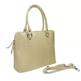   Rialto bézs színű női bőr kézitáska, válltáska 30 × 25 cm