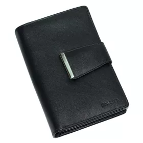 Rialto női fekete bőr pénztárca 10,5 cm × 15 cm