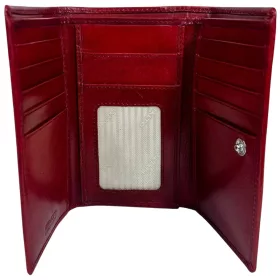   Rialto nagyméretű absztrakt mintás, piros női bőr pénztárca 16 × 10,5 cm
