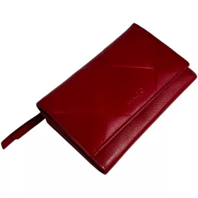   Rialto nagyméretű absztrakt mintás piros női bőr pénztárca 16 × 10,5 cm