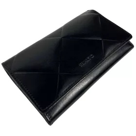   Rialto absztrakt mintás fekete női bőr pénztárca 16,5 × 10,5 cm