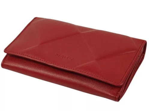 Rialto nagyméretű absztrakt piros női bőr pénztárca 16,5 × 10,5 cm