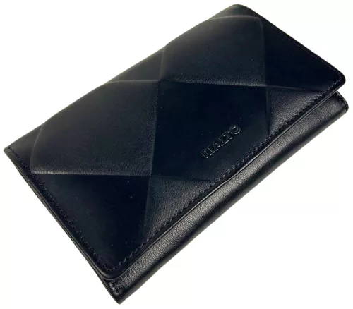Rialto nagyméretű absztrakt mintás sötétkék női bőr pénztárca 16,5 × 10,5 cm