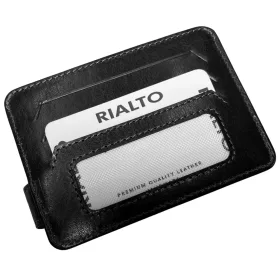 Rialto fekete színű bőr kártyatartó