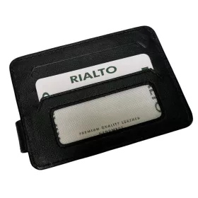 Rialto fekete színű bőr kártyatartó