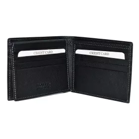 Rialto férfi fekete bőr pénztárca 11 cm × 8,5 cm