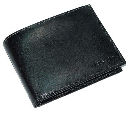 Rialto férfi fekete bőr pénztárca 11,5 cm × 9 cm