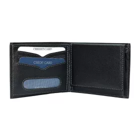 Rialto férfi fekete bőr pénztárca 11,5 cm × 9 cm