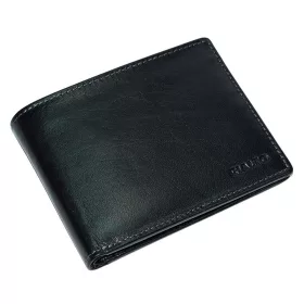 Rialto férfi fekete bőr pénztárca 12 cm × 9,5 cm
