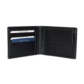 Rialto férfi fekete bőr pénztárca 12 cm × 9,5 cm