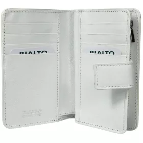   Rialto kisméretű fehér absztrakt női bőr pénztárca 13,5 × 9 × 3 cm