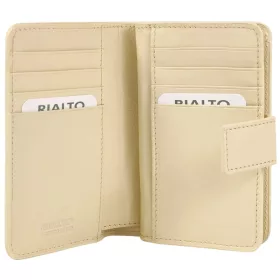  Rialto kisméretű bézs nyomott rózsás női bőr pénztárca 13,5 × 9 × 3 cm