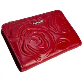   Rialto kisméretű piros nyomott mintás női bőr pénztárca 13 × 9,5 × 2,5 cm