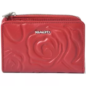   Rialto kisméretű piros nyomott mintás női bőr pénztárca 13 × 9,5 × 2,5 cm