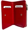 Rialto kisméretű piros nyomott mintás női bőr pénztárca 13 × 9,5 × 2,5 cm