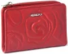Rialto kisméretű piros nyomott mintás női bőr pénztárca 13 × 9,5 × 2,5 cm