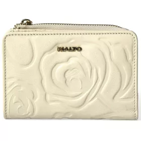   Rialto kisméretű bézs nyomott rózsás női bőr pénztárca 13 × 9,5 × 2,5 cm
