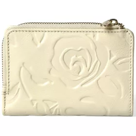   Rialto kisméretű bézs nyomott rózsás női bőr pénztárca 13 × 9,5 × 2,5 cm