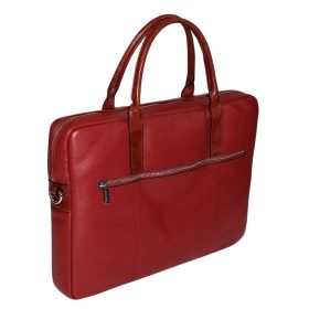   Rialto olasz sötétpiros bőr laptoptáska 15,6"  38×28 cm