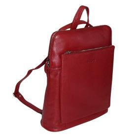   Rialto olasz nagyméretű női sötétpiros bőr hátizsák 36 x 29 cm