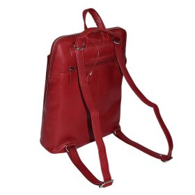   Rialto olasz nagyméretű női sötétpiros bőr hátizsák 36 x 29 cm