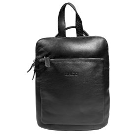 Rialto olasz kicsi női fekete bőr hátizsák 27 x 22 cm