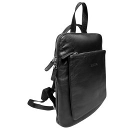Rialto olasz kicsi női fekete bőr hátizsák 27 x 22 cm