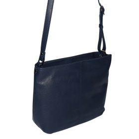   Rialto női, sötétkék színű bőr kézitáska, válltáska 27×22 cm