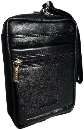 Rialto férfi fekete bőr autóstáska 13 × 18 cm