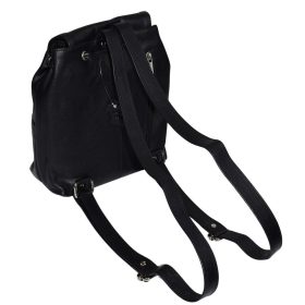 Rialto női, sötétkék színű bőr hátizsák 20,5×26 cm