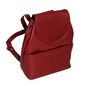   Rialto női, sötétpiros színű bőr hátizsák 20,5×26 cm