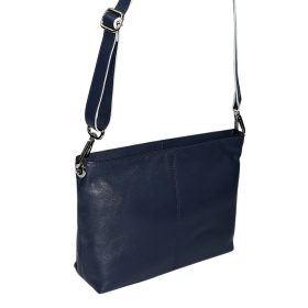   Rialto női, kisméretű, sötétkék színű bőr kézitáska, válltáska 25×21 cm