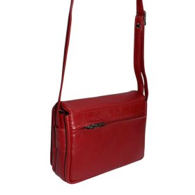 Rialto női, kisméretű, sötétpiros színű bőr kézitáska, válltáska
