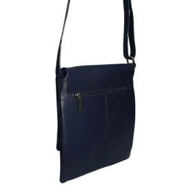 Rialto női, sötétkék színű bőr kézitáska, válltáska
