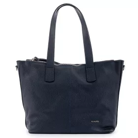   Rialto sötétkék tripla rekeszes női bőr válltáska tote táska 33 x 28 cm