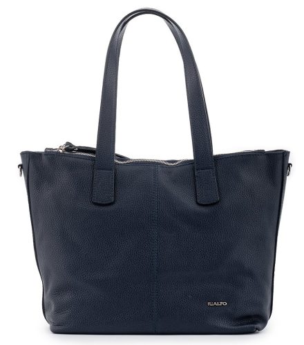 Rialto sötétkék tripla rekeszes női bőr válltáska tote táska 33 x 28 cm