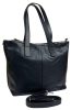 Rialto sötétkék tripla rekeszes női bőr válltáska tote táska 33 x 28 cm