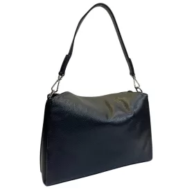 Rialto fekete olasz női bőr válltáska 20 x 19 cm