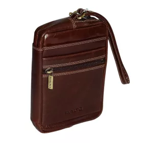 Rialto férfi barna bőr autóstáska 13×18 cm