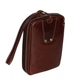 Rialto férfi barna bőr autóstáska 13×18 cm