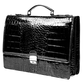   Rialto dupla rekeszes olasz női bőr aktatáska, kroko 37x28 cm