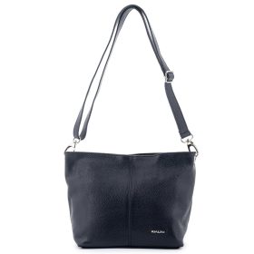   Rialto sötétkék női bőr válltáska, levehető pántos 21x21x12 cm