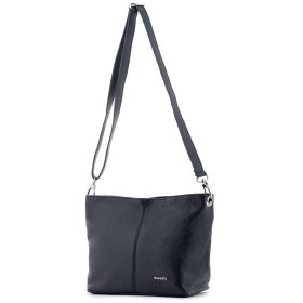   Rialto sötétkék női bőr válltáska, levehető pántos 21x21x12 cm