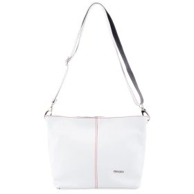   Rialto fehér-sötétkék női bőr válltáska, levehető pántos 21x21x12 cm