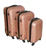 Rhino keményfalú, rosegold színű 3 db-os bőrönd szett