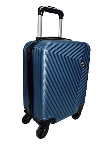 Rhino kék színű, keményfalú, Wizzair, Ryanair kabinbőrönd 40 cm