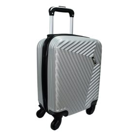   Rhino ezüst színű, keményfalú, Wizzair, Ryanair kabinbőrönd 40 cm