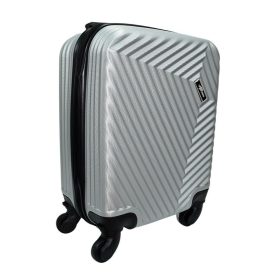   Rhino ezüst színű, keményfalú, Wizzair, Ryanair kabinbőrönd 40 cm