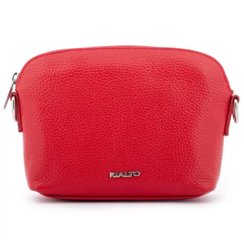 Rialto olasz piros női bőr oldaltáska, crossbody 21 × 15 × 6,5 cm